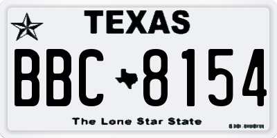 TX license plate BBC8154