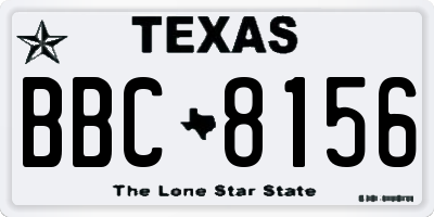 TX license plate BBC8156