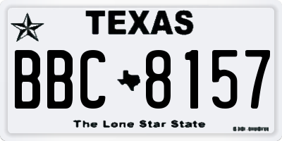 TX license plate BBC8157