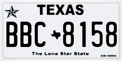 TX license plate BBC8158