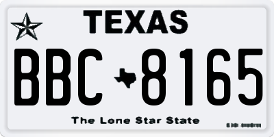 TX license plate BBC8165