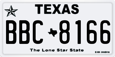 TX license plate BBC8166