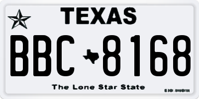 TX license plate BBC8168