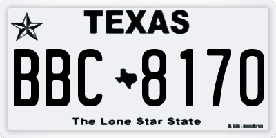 TX license plate BBC8170