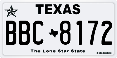 TX license plate BBC8172