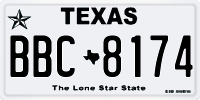 TX license plate BBC8174