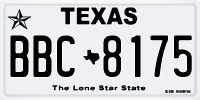 TX license plate BBC8175
