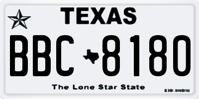 TX license plate BBC8180