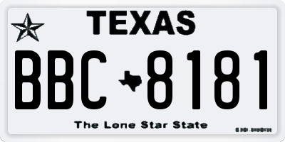 TX license plate BBC8181