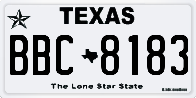 TX license plate BBC8183