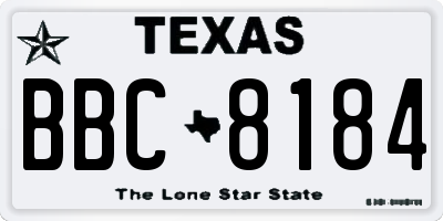 TX license plate BBC8184