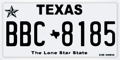 TX license plate BBC8185