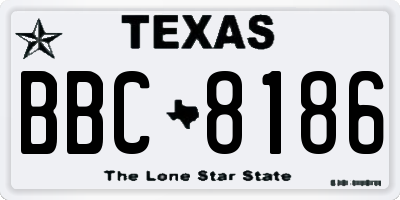 TX license plate BBC8186