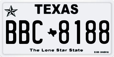 TX license plate BBC8188