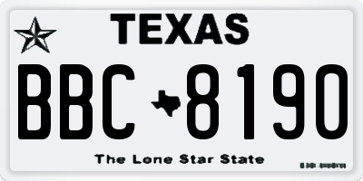 TX license plate BBC8190