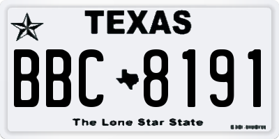 TX license plate BBC8191