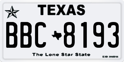 TX license plate BBC8193