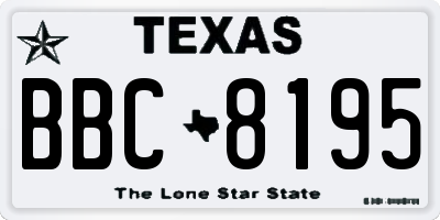TX license plate BBC8195