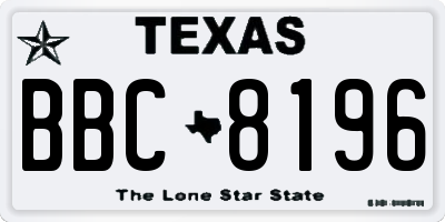 TX license plate BBC8196