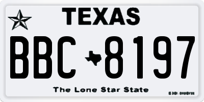 TX license plate BBC8197