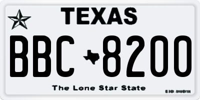 TX license plate BBC8200