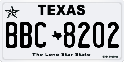 TX license plate BBC8202