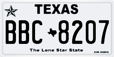 TX license plate BBC8207