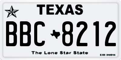TX license plate BBC8212