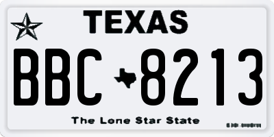 TX license plate BBC8213