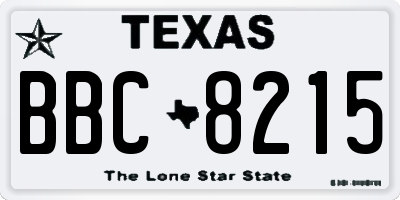 TX license plate BBC8215