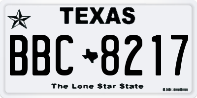 TX license plate BBC8217