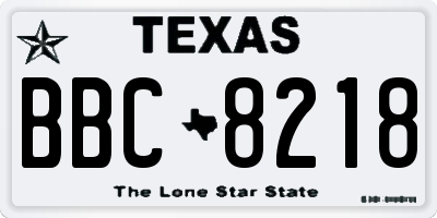 TX license plate BBC8218