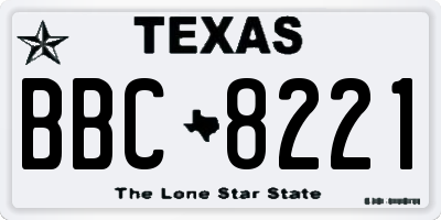 TX license plate BBC8221