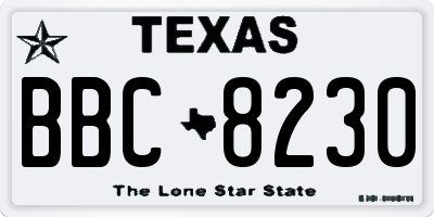 TX license plate BBC8230