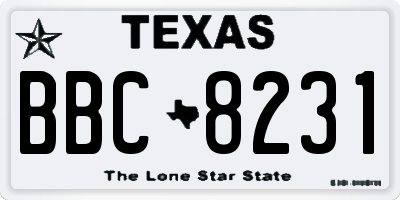 TX license plate BBC8231