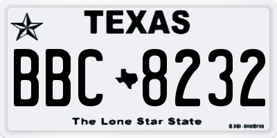 TX license plate BBC8232