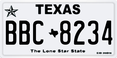 TX license plate BBC8234
