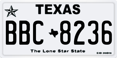 TX license plate BBC8236