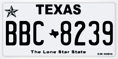 TX license plate BBC8239