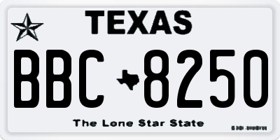 TX license plate BBC8250