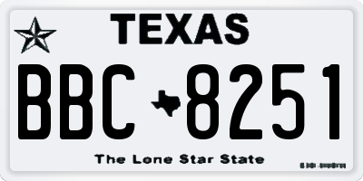 TX license plate BBC8251