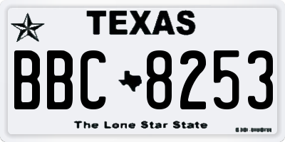 TX license plate BBC8253