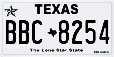 TX license plate BBC8254