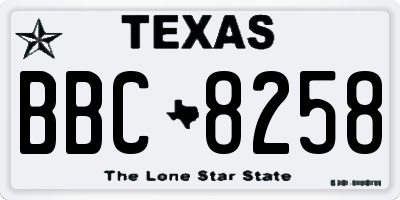 TX license plate BBC8258