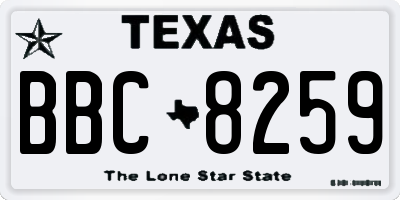 TX license plate BBC8259