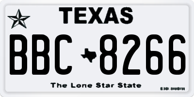 TX license plate BBC8266