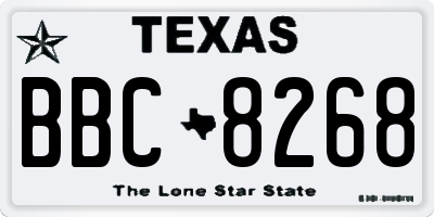 TX license plate BBC8268