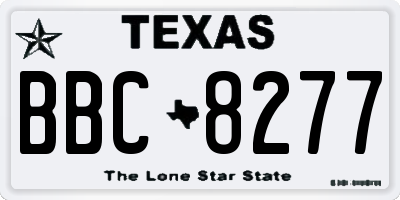 TX license plate BBC8277