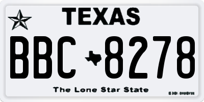 TX license plate BBC8278