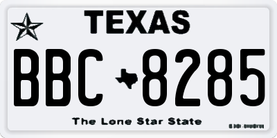 TX license plate BBC8285